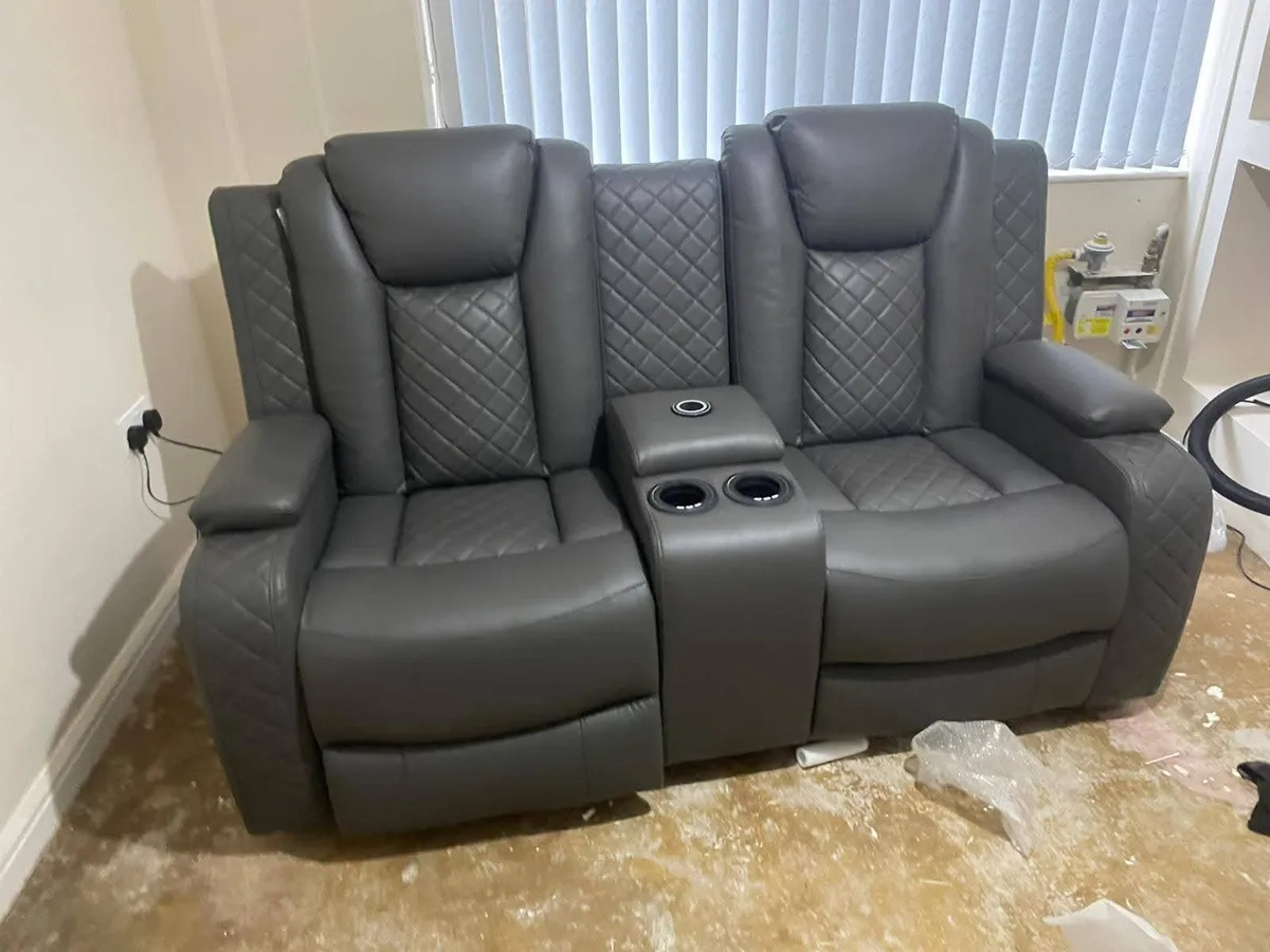 Ashbyrne Electric Leather Recliner Sofa Set - Image 4