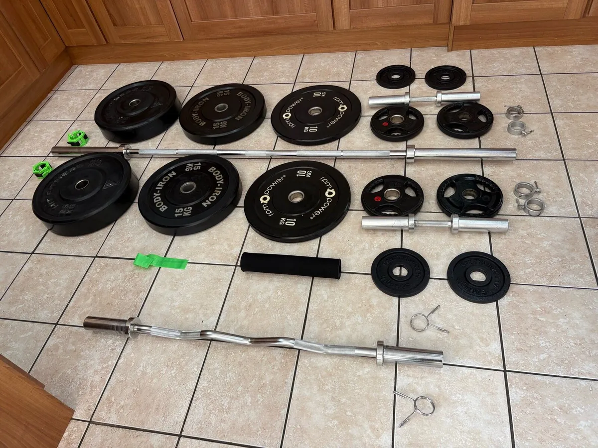 ULTIMATE OLYMPIC GYM BARS AND WEIGHTS SET!! - Image 2