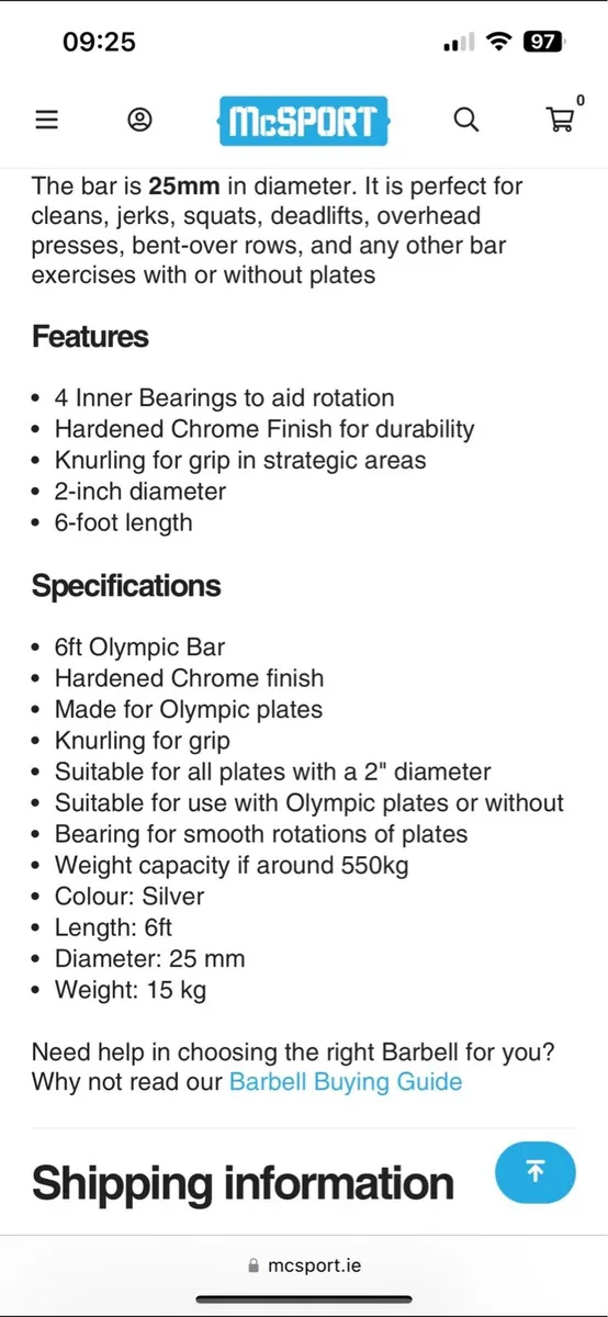 SEMI PRO 200CM 15KG OLYMPIC BARBELL + COLLARS! - Image 4