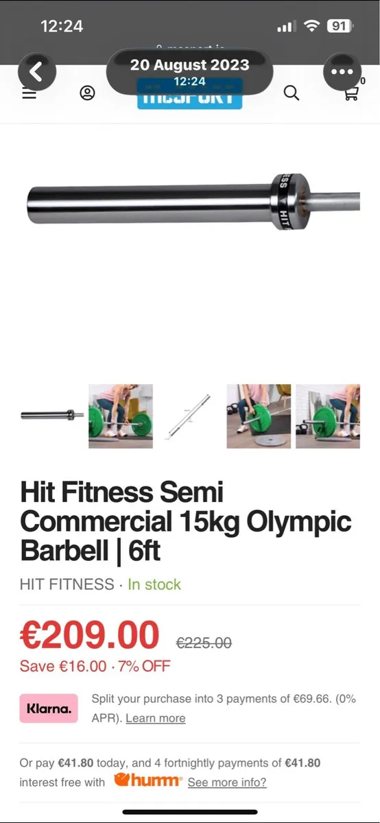 SEMI PRO 200CM 15KG OLYMPIC BARBELL + COLLARS! - Image 1