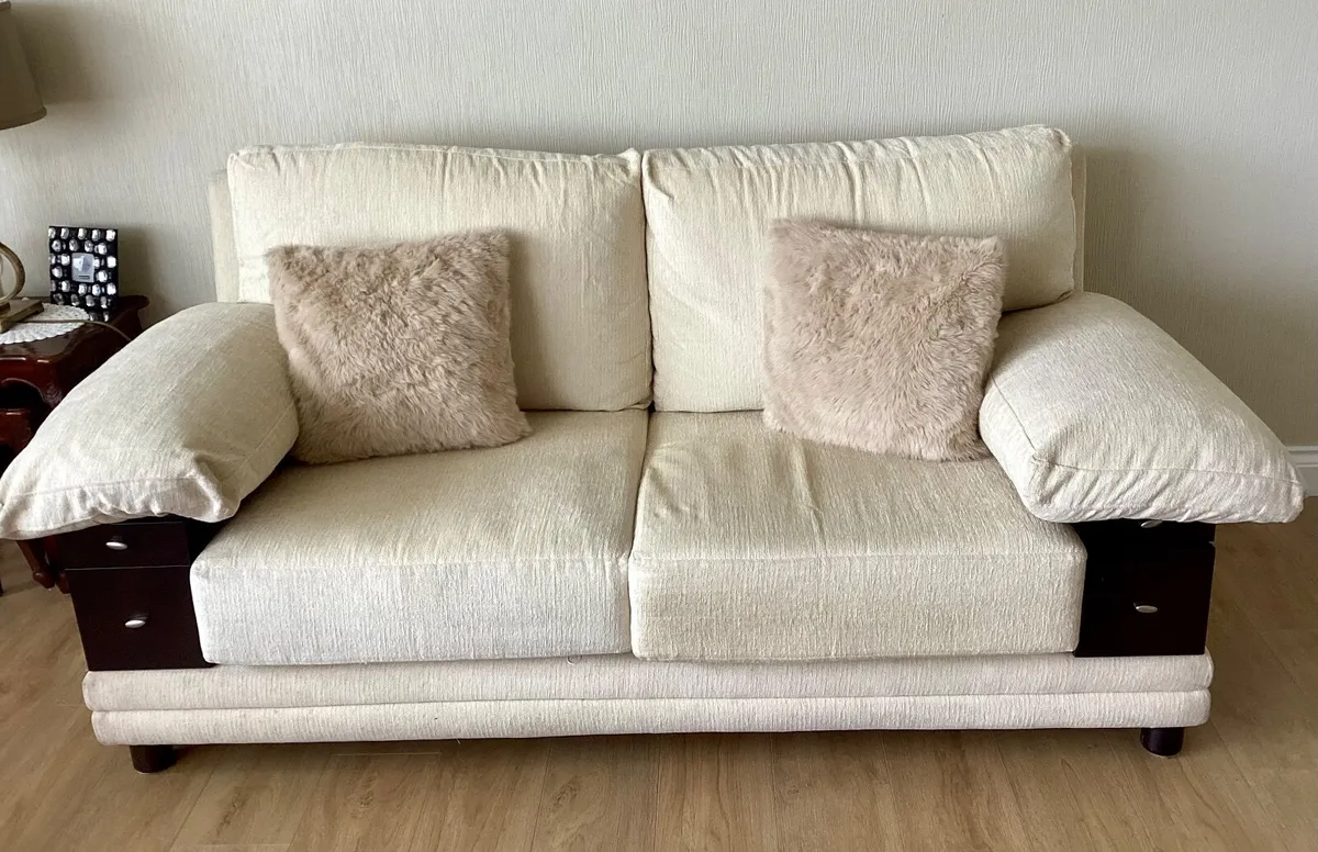 CREAM SUITE FURNITURE WITH SPARE COVER SET - Image 1