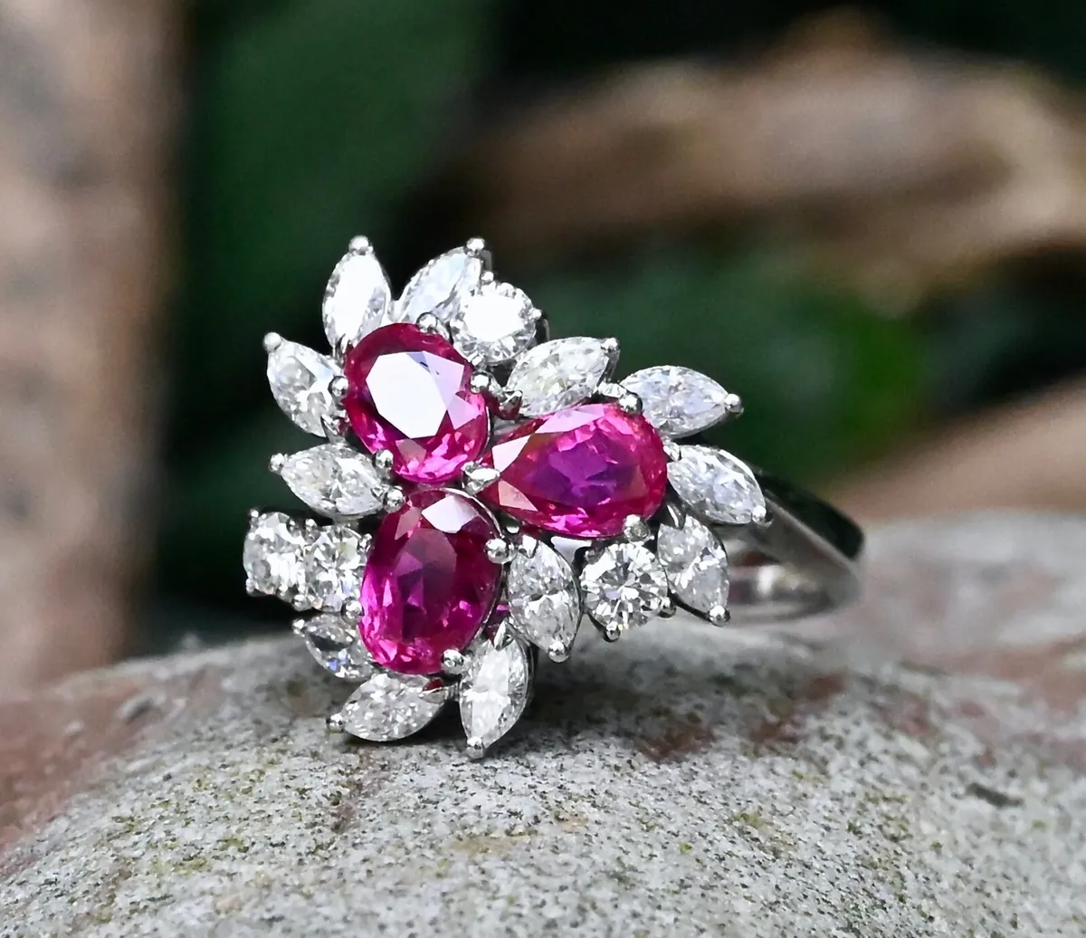 Vintage Ruby & Diamond Ring - 18ct 1979 - Image 3