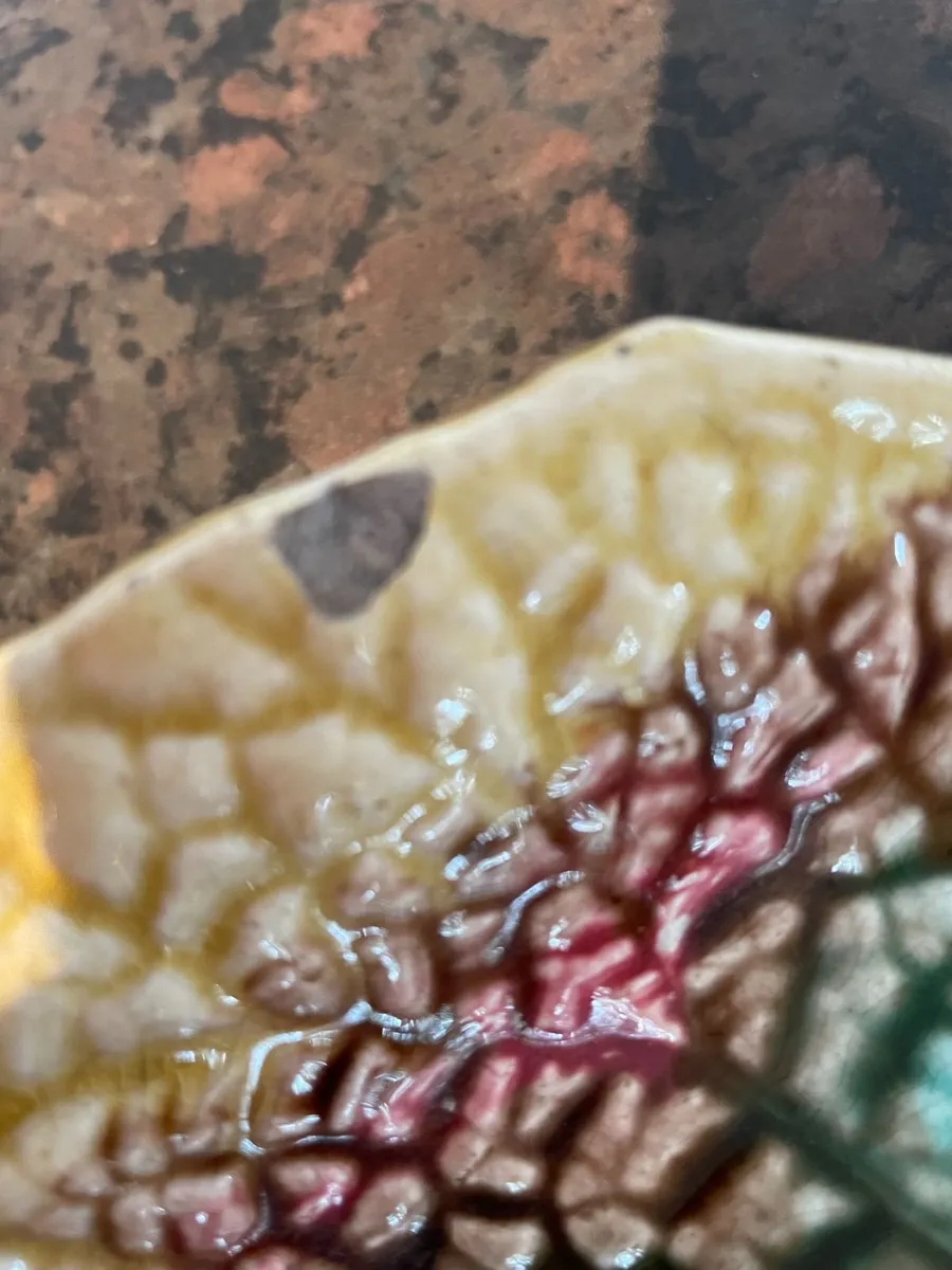 Antique Victorian Majolica Begonia Leaf Plates - Image 4