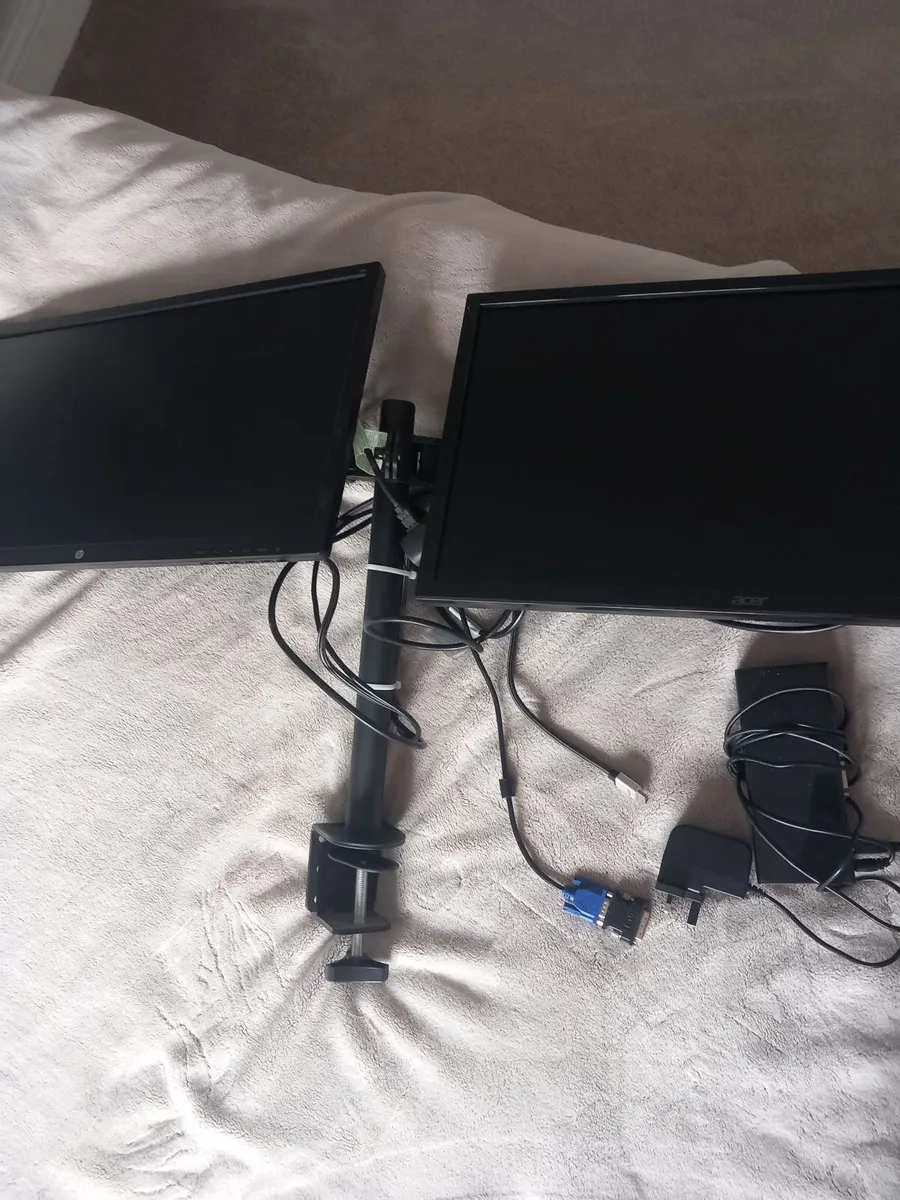 Two Computer Monitors