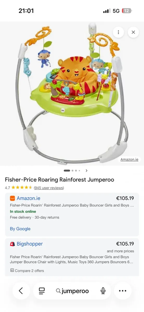 Fisher-Price Roaring Rainforest Jumperoo - Image 1