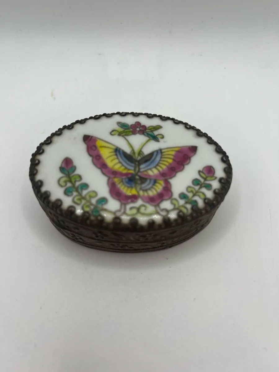 Three antique trinket boxes - Image 1