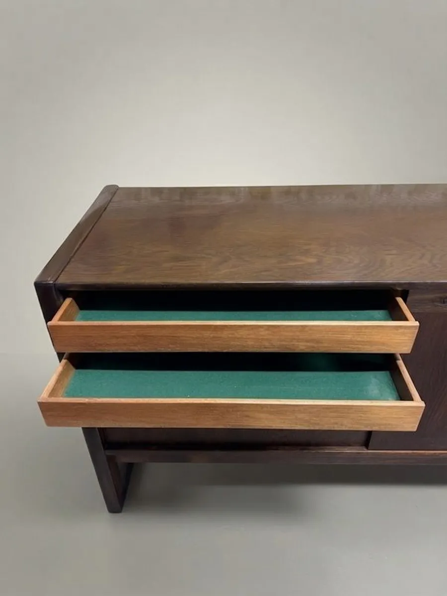 FLASH SALE ! Was 1300 Now 1050 ! Skovby Dark Oak Low Sideboard, 1960s Danish Minimalist - Image 4