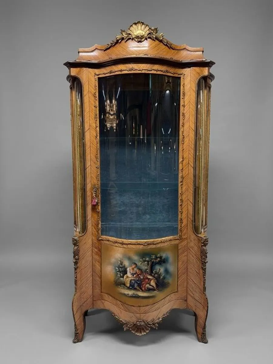 FLASH SALE ! Was 950 Now 760 ! 20th Louis XV Style Vernis Martin Display Cabinet - Image 1