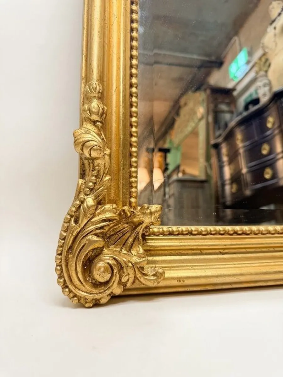 FLASH SALE ! Was 495 Now 395 ! Ornate Gilt Wood Overmantle Mirror - Image 3