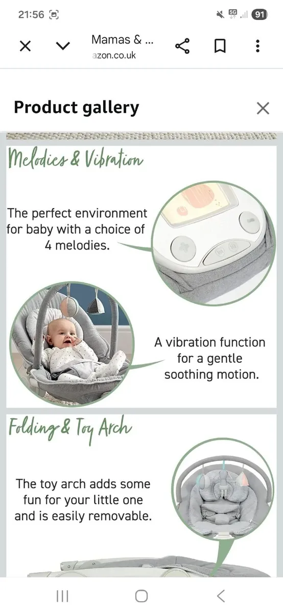 Mamas & Papas baby rocker/ bouncer, tummy time mat - Image 4