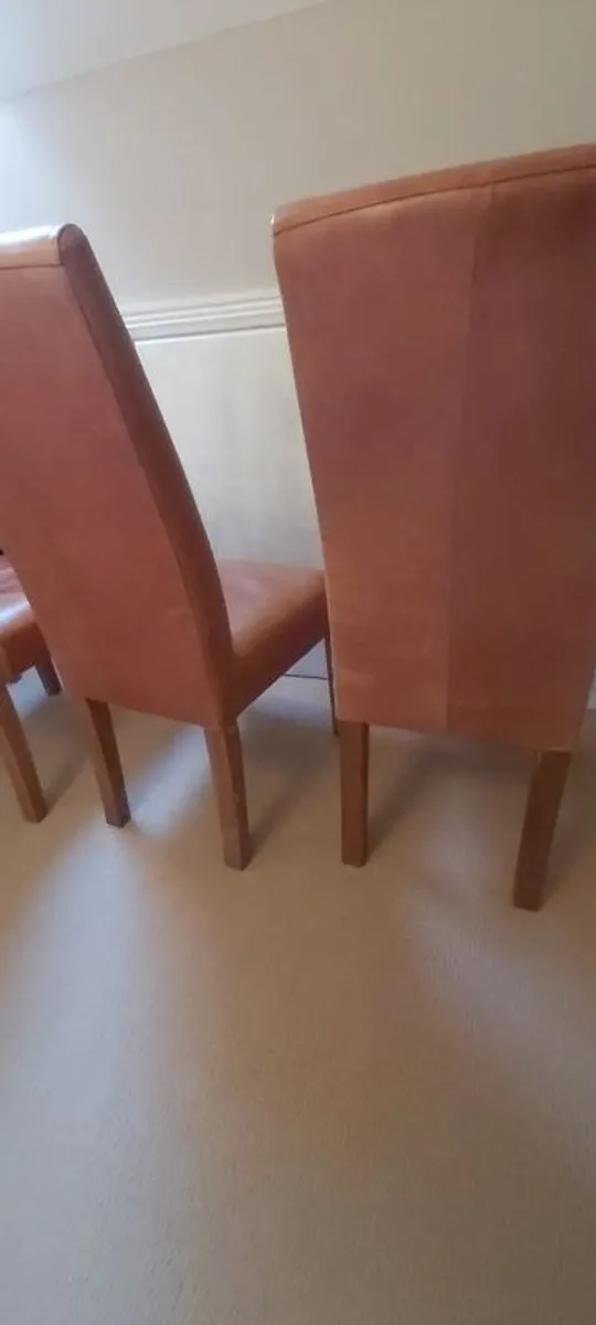 Cognac leather chairs x 4 - Image 4