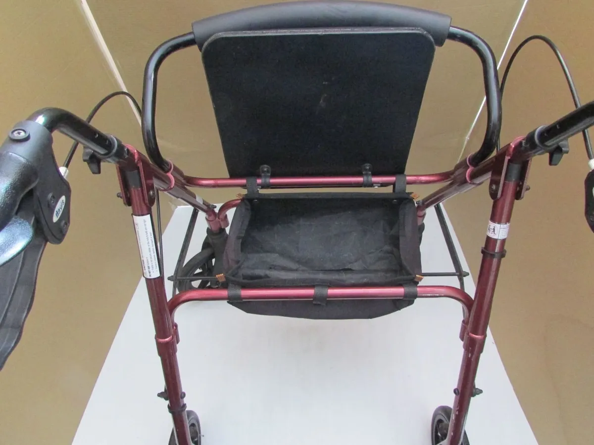 Red Mobility Rollator Walker + brakes - Image 4