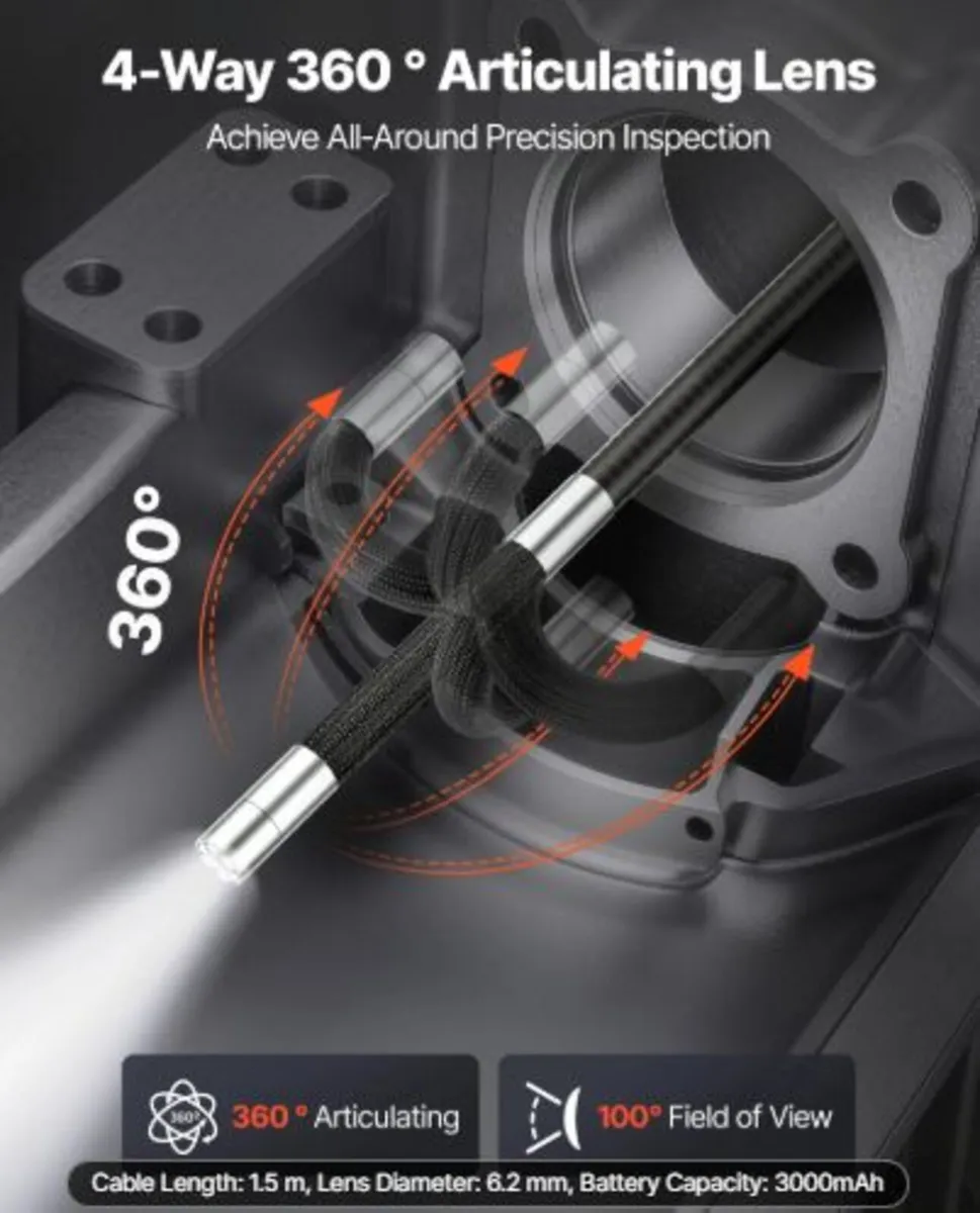 Articulating Endoscope with Light, 4-Way 360° - Image 4