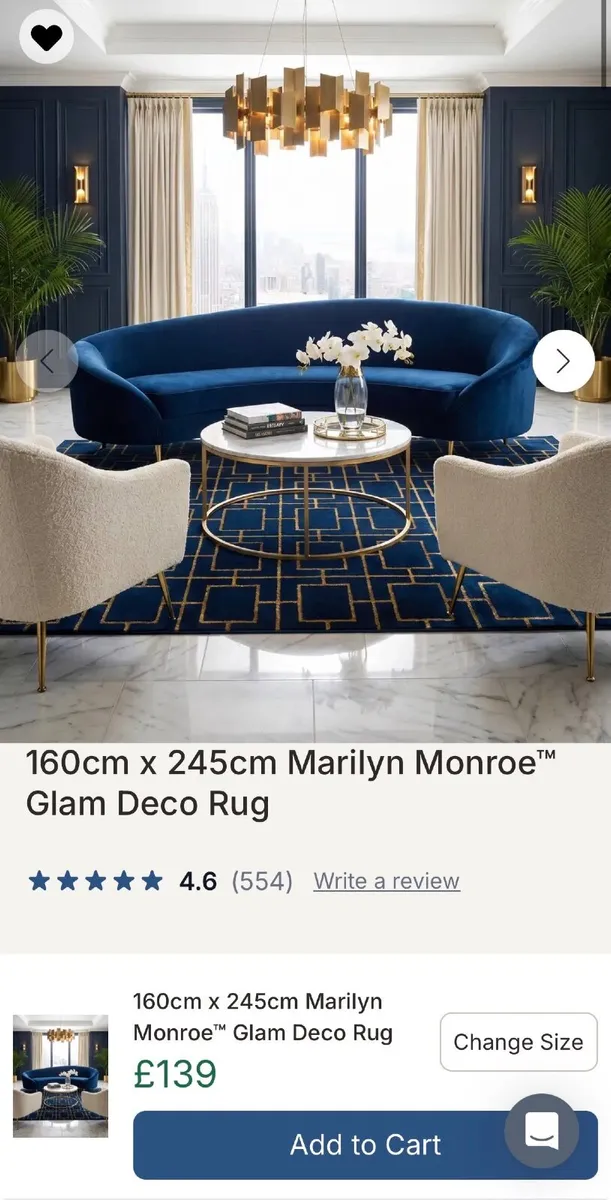 245x160 cm Navy Rug - Image 1