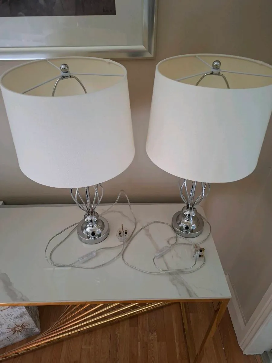 Table Lamps Large 2 Set stainless steel & led bulb - Image 2