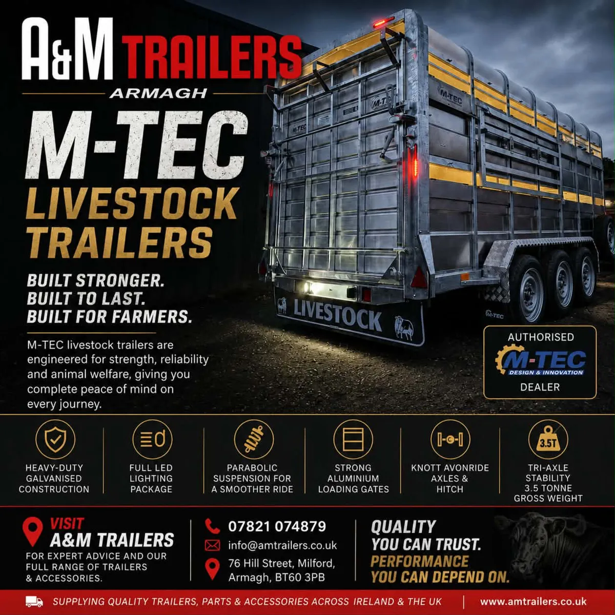 M-Tec Cattle trailer sheep trailer - Image 1