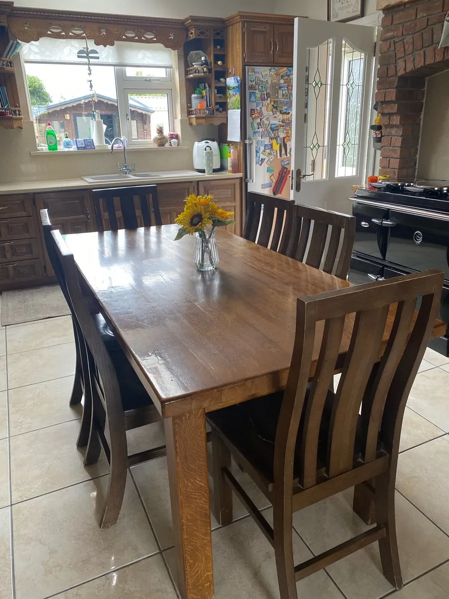Solid oak dining set - Image 3
