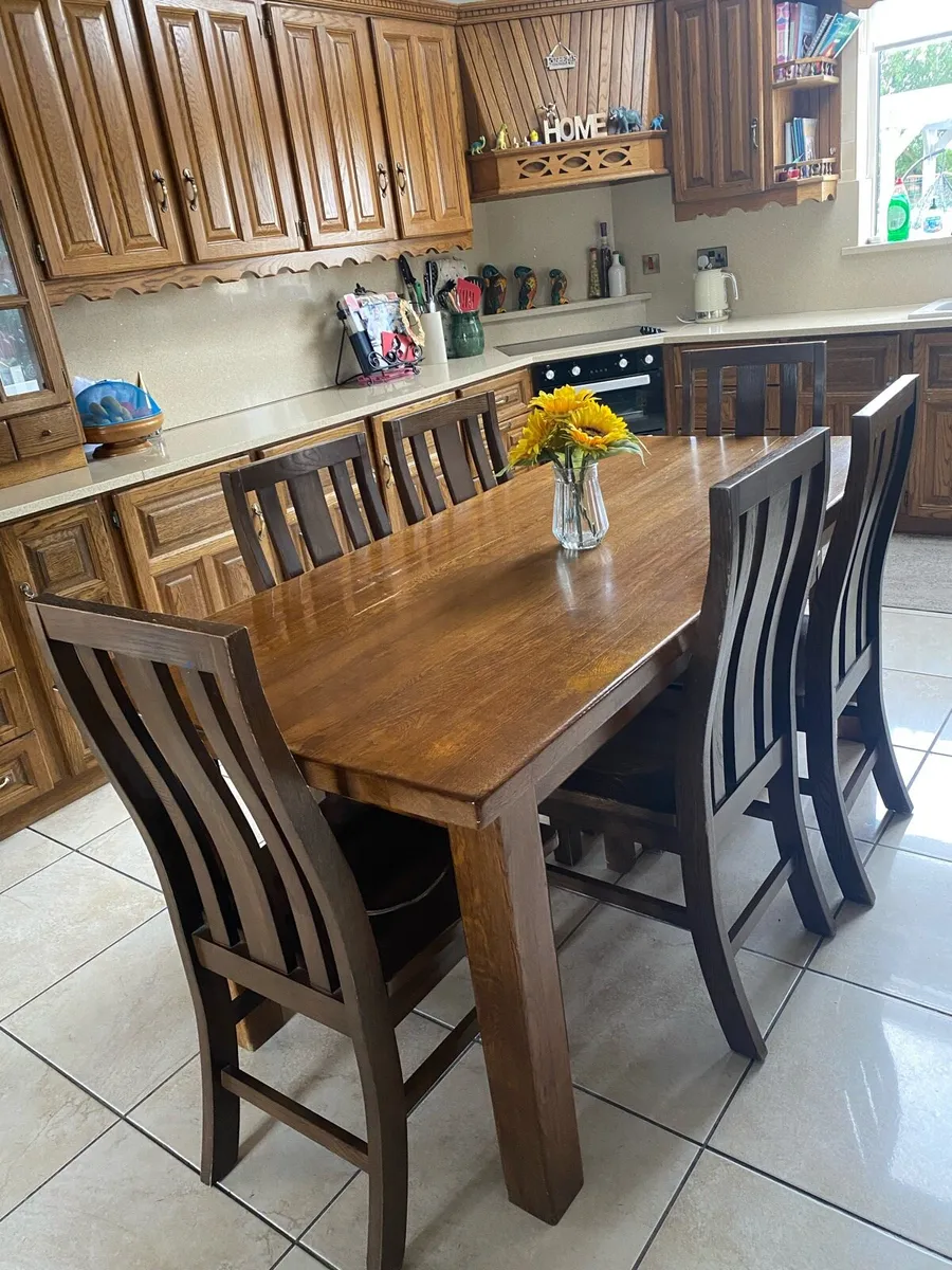 Solid oak dining set - Image 4