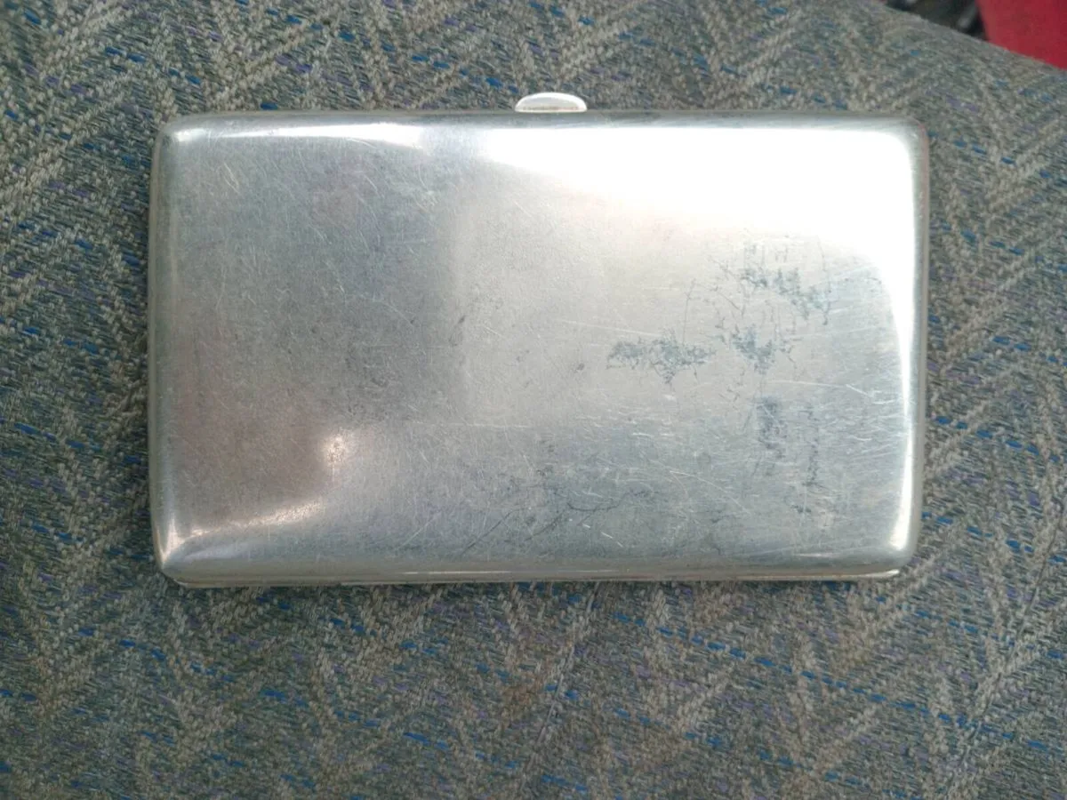 1918 solid sterling silver WW1 cigarette case - Image 2