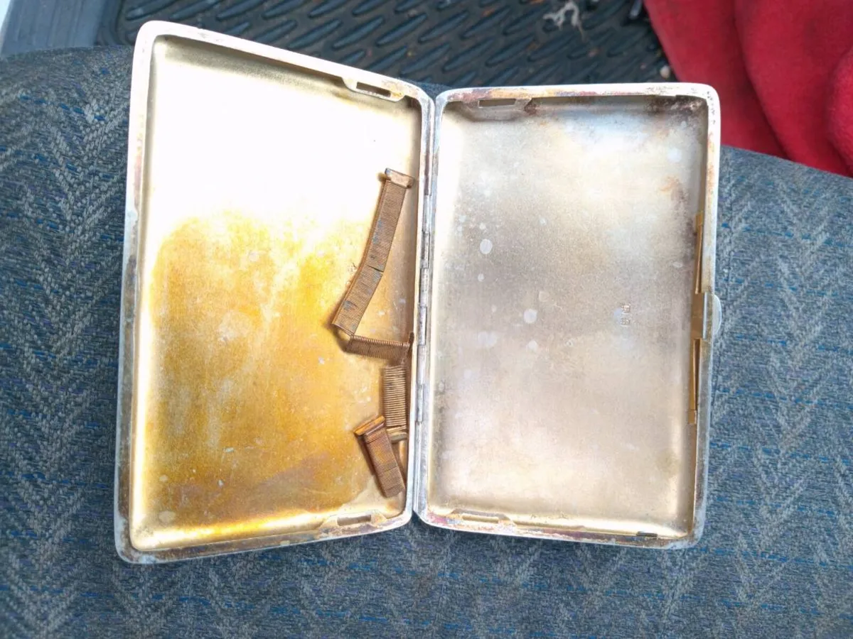 1918 solid sterling silver WW1 cigarette case - Image 3