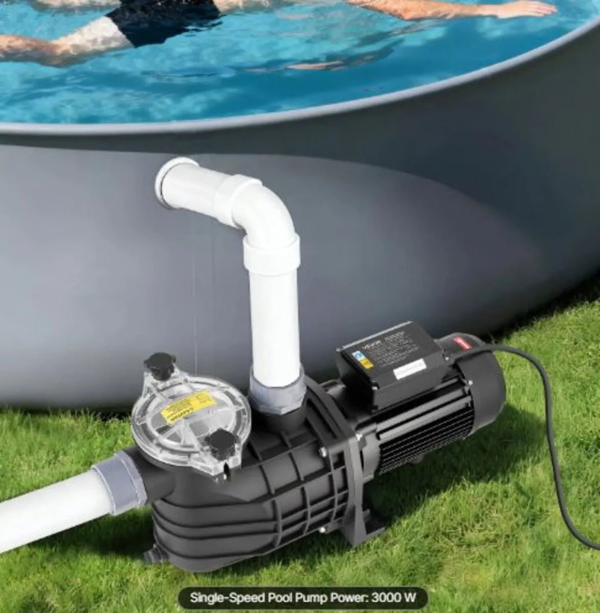 Pool Pump, 3000W, 35,000 L/H Max Flow Single Speed - Image 3
