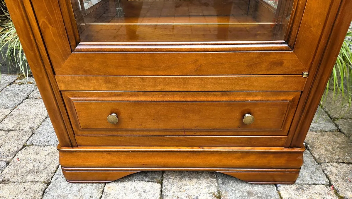 Vintage French Cherrywood Display Cabinet - Image 4