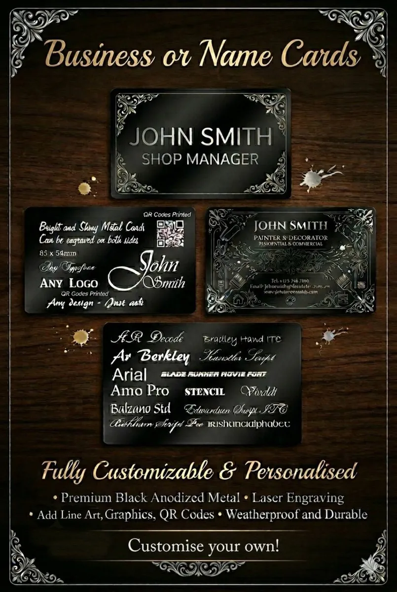 Quality Metal Business Cards or Name plates - Image 1
