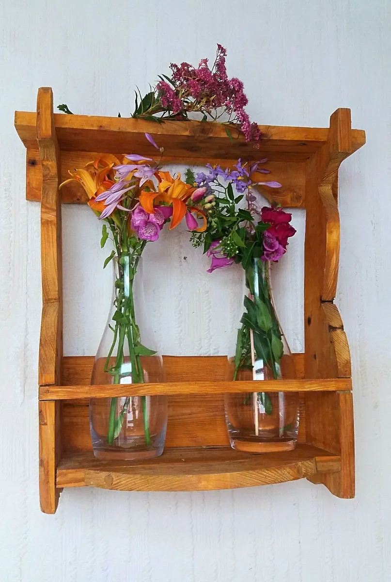 NEW Rustic Fresh flower hanging or stand with vase - Image 2