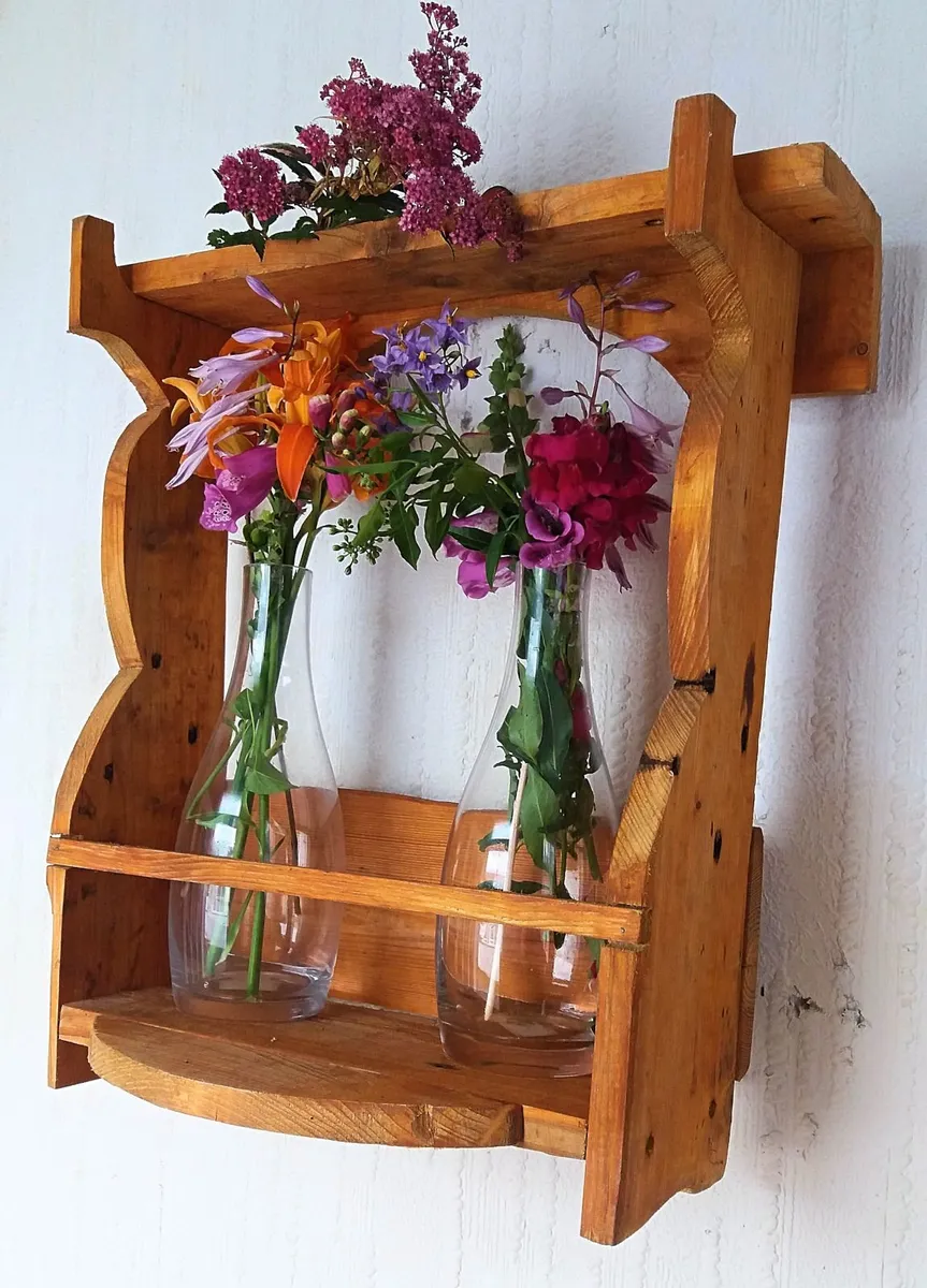 NEW Rustic Fresh flower hanging or stand with vase - Image 4