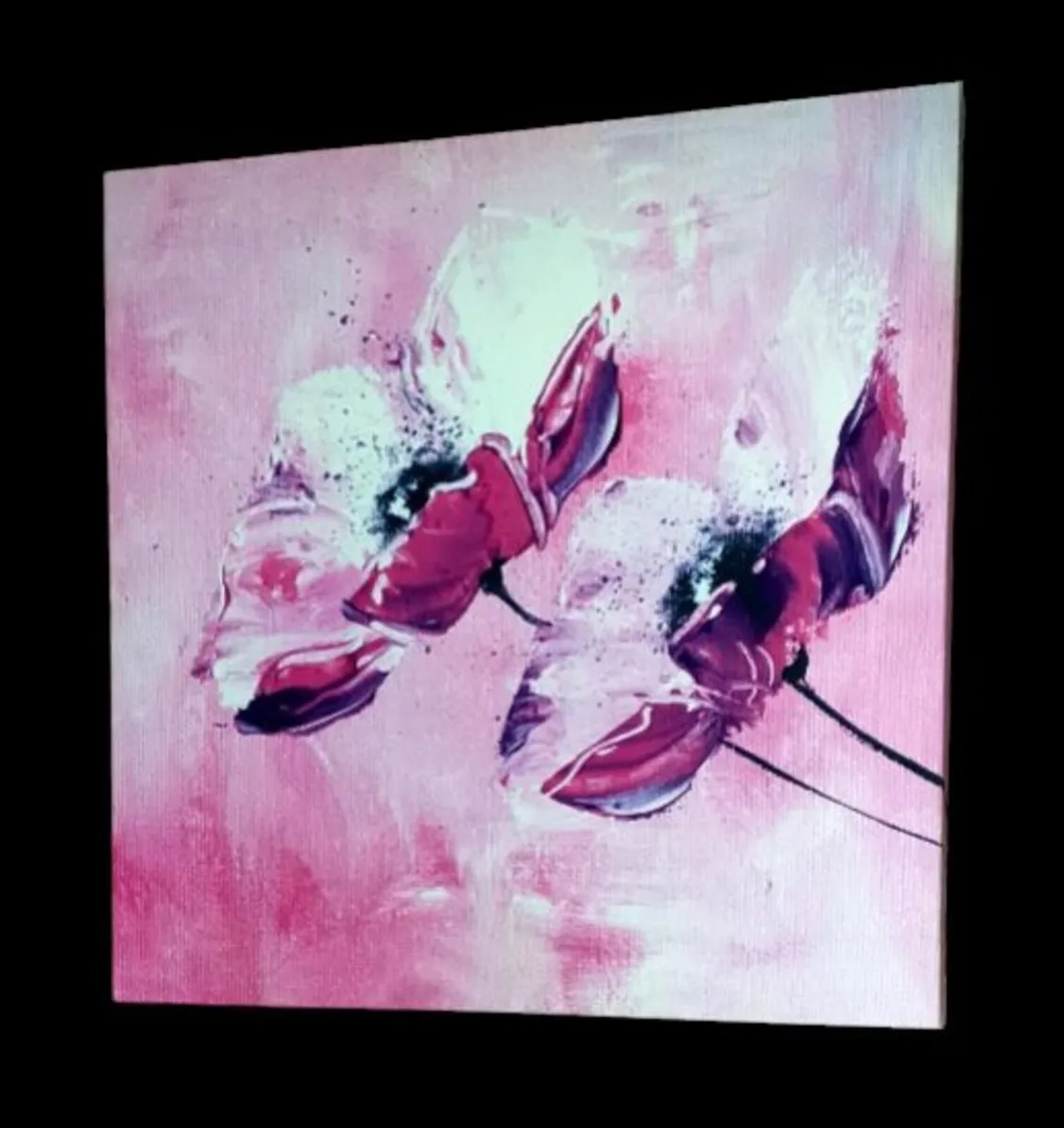 Brand New Abstract Pink Floral Canvas Art - Image 4