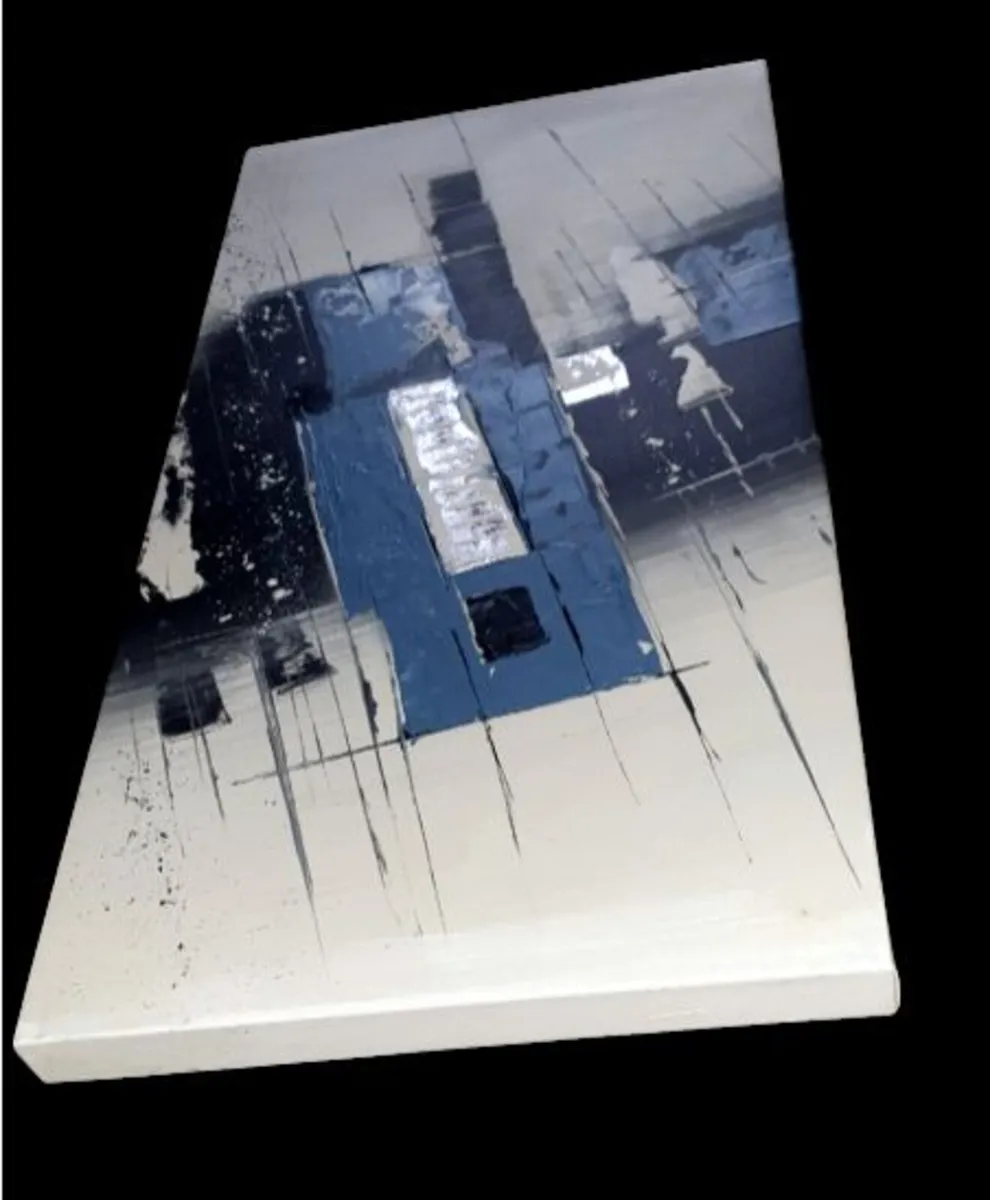 Ex-Harrods Modern Abstract Canvas Painting - Image 1