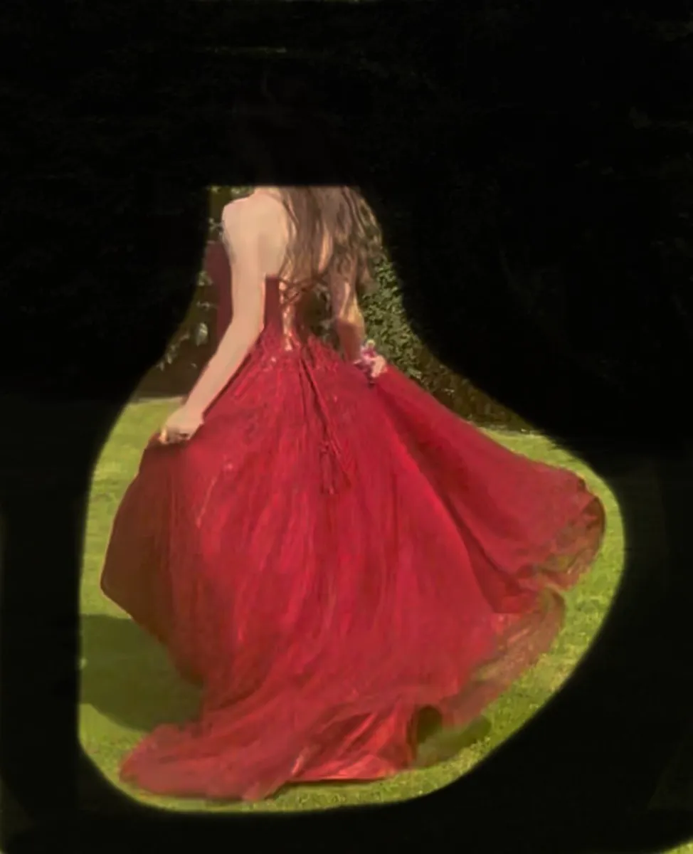 Debs Dress Angel Forever  Burgundy Aline - Image 2