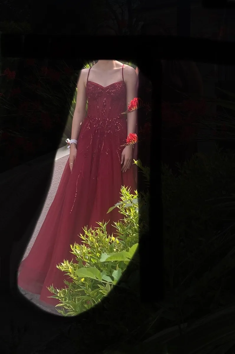 Debs Dress Angel Forever  Burgundy Aline - Image 3