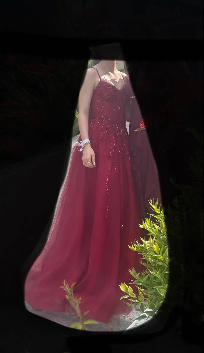Debs Dress Angel Forever  Burgundy Aline - Image 4