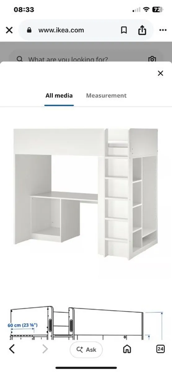 Ikea loft bed with desk - Image 2