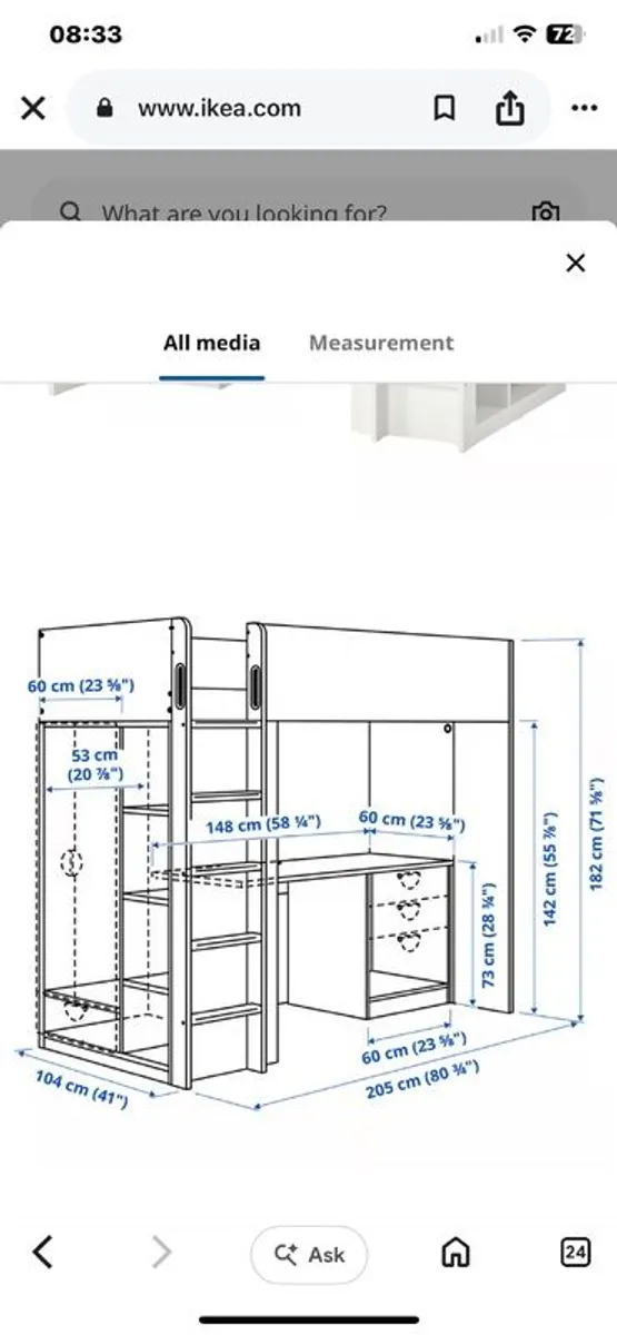Ikea loft bed with desk - Image 3