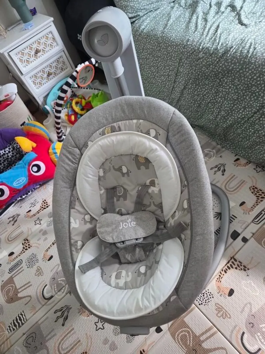 joie serina swivel baby swing in elephant duo - Image 4