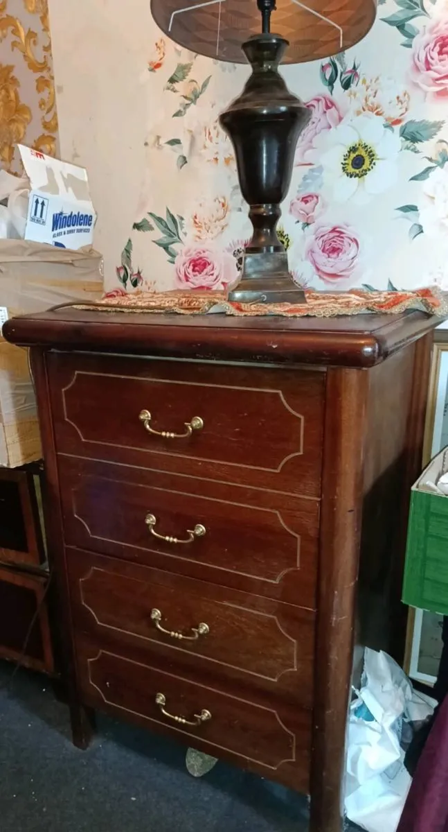 Mahogany chest with bifold door and drawers - Image 1