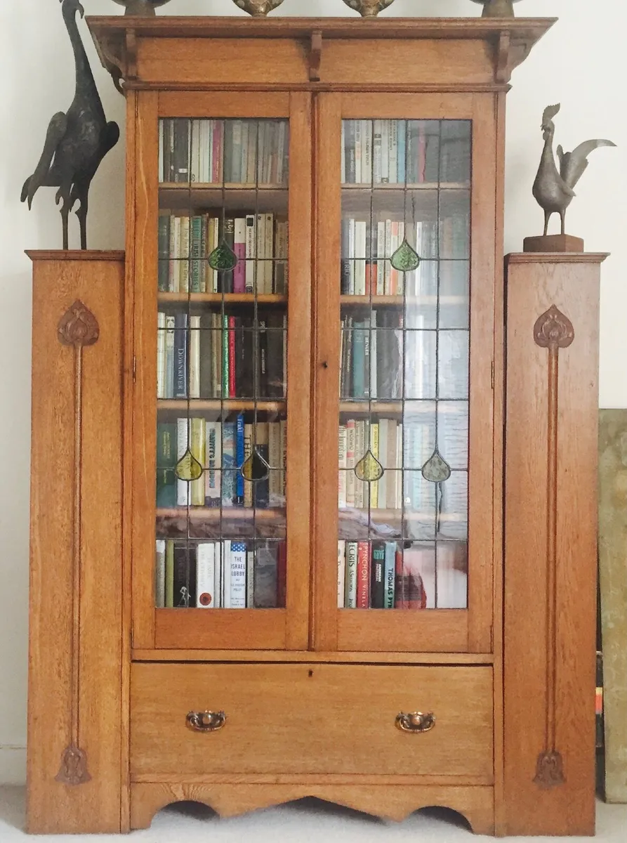 3 items: 1. Antique Arts & Crafts Oak Bookcase… - Image 1