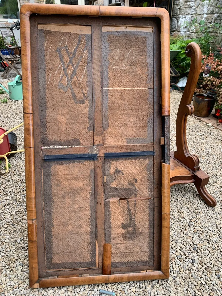 Victorian walnut and mahogany mirror for project - Image 2