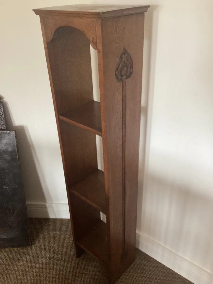 3 items: 1. Antique Arts & Crafts Oak Bookcase… - Image 2