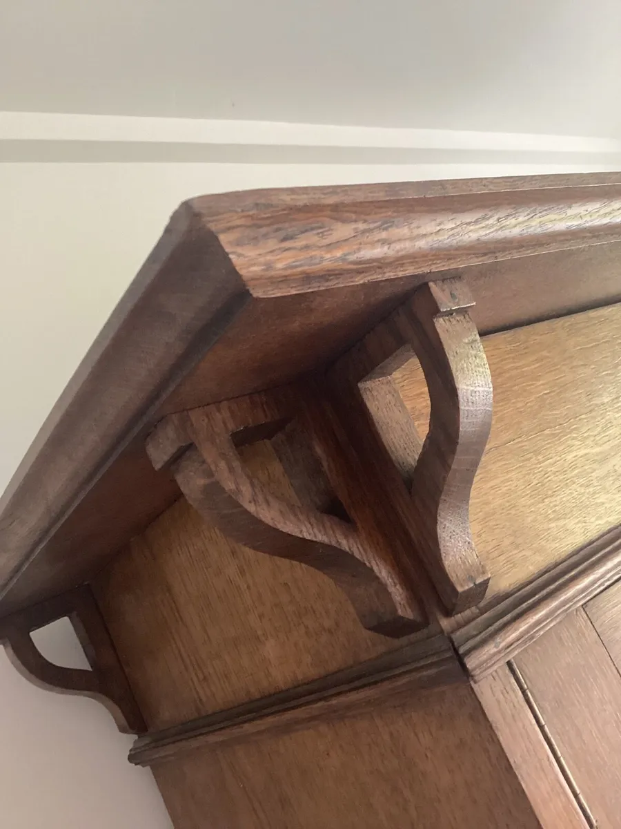 3 items: 1. Antique Arts & Crafts Oak Bookcase… - Image 3