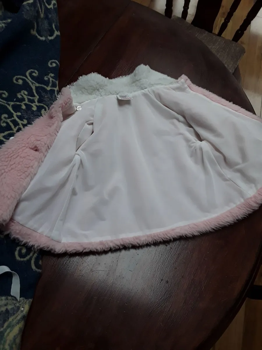 Vintage baby hat and coat for girl pink - Image 3