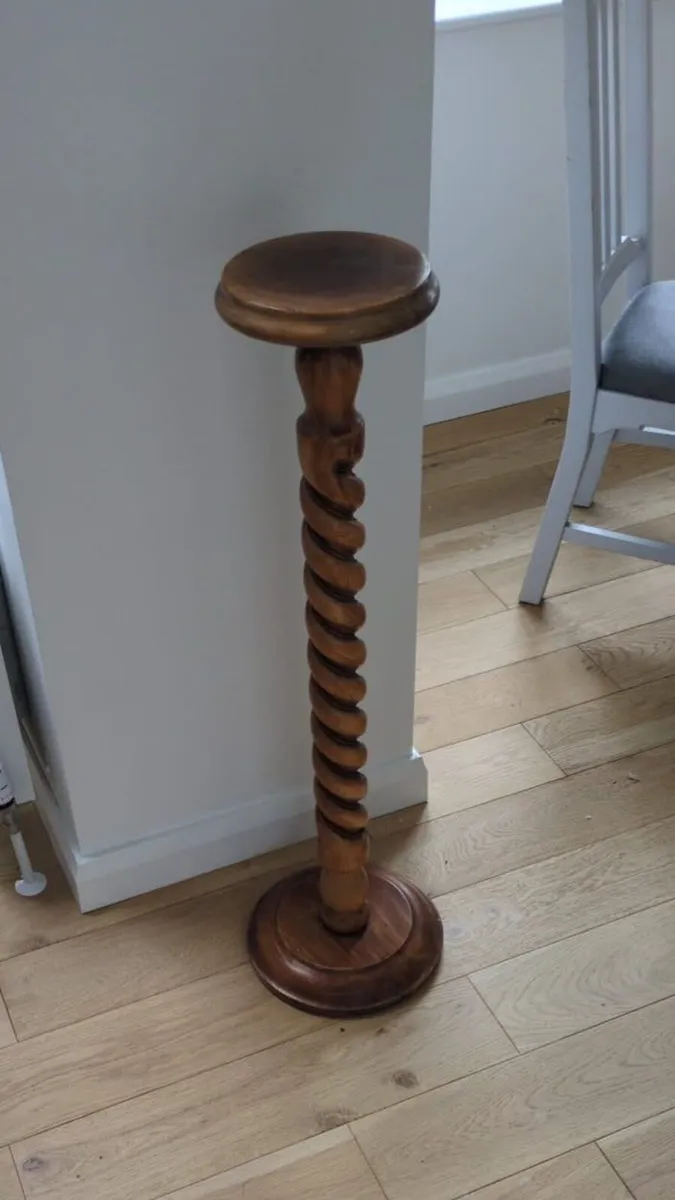 Barley Twist Wooden Pedestal Plant Stand