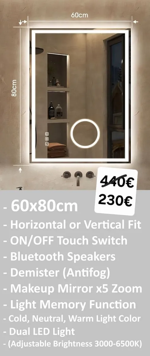 LED Bathroom Mirror - Image 1