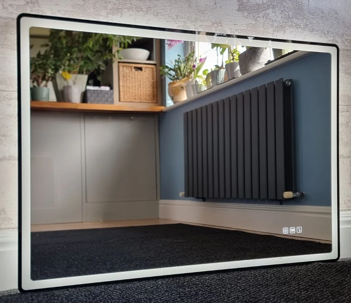 LED Bathroom Mirror 100x70cm Speakers Antifog - Image 2