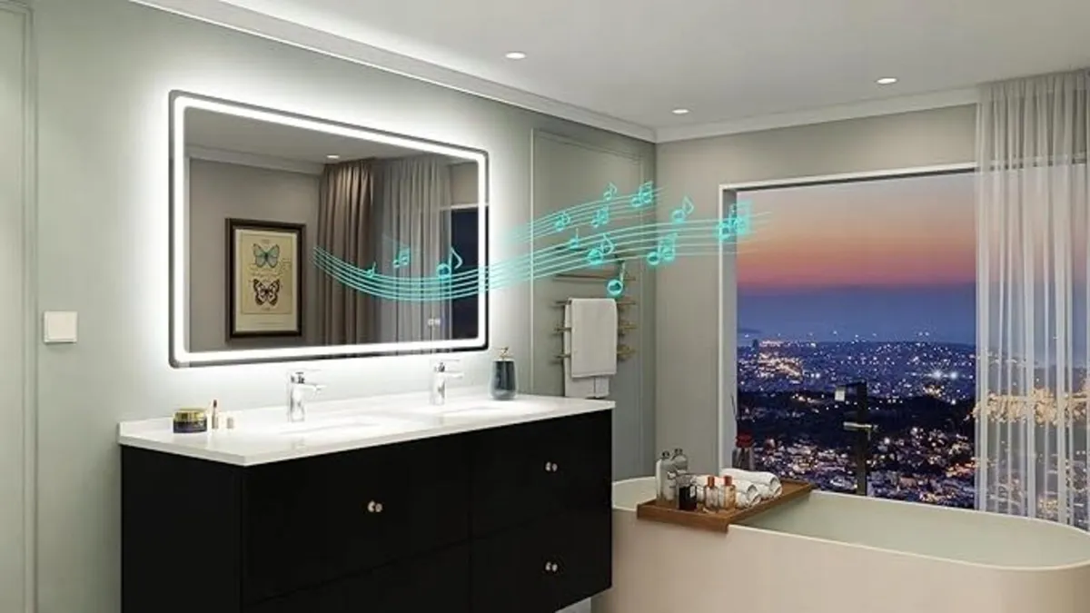 LED Bathroom Mirror 140x80cm Bluetooth Antifog - Image 3