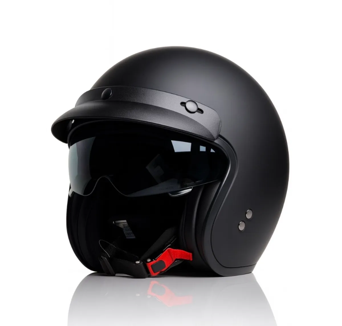 Retro 1/2 face helmets with pull down sun visor - Image 3