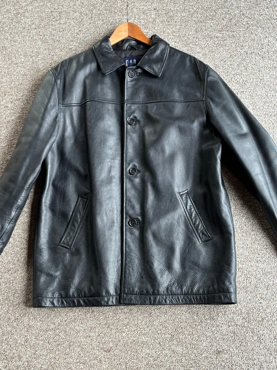 Vintage GAP Men’s 3/4 length Leather Jacket - Image 2