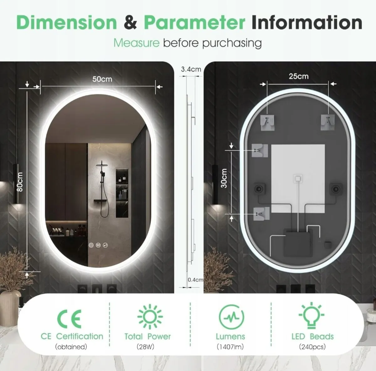 LED Bathroom Mirror - Image 3
